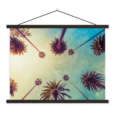 Produktbild von MuchoWow® Textilposter Palme - Himmel - Bäume - Sommer - Tropisch 60x45 cm mit schwarzem Rahmen - Poster Schlafzimmer