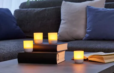 Produktbild von Northpoint LED Akku Lounge Lights 4er-Set Touchsensor Innen & Außen RGBW Flackereffekt Matt weiß