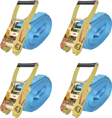 Image de Sangle d’arrimage à cliquet 4 pcs 4 tonnes 8 m x 50 mm Bleu