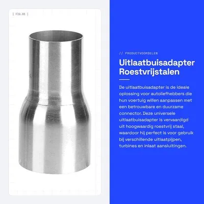 Productafbeelding van Dailygoods - Uitlaatbuisadapter - Roestvrijstalen connector - Duurzaam en corrosiebestendig - Universeel formaat - Geschikt voor auto - 57-76MM