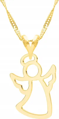 Image de Collier en or avec figure d'ange, ange gardien, argent 925