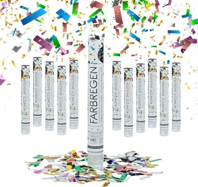 Obrázok produktu pre sada 12 ks Party Poppers "Colour Rain" 40 cm