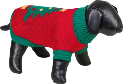 Image de Pull pour chien Nobby, motif sapin de Noël, rouge et vert, 25 cm
