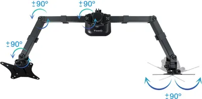 Produktbild von TooQ DB1802TN-B, Klemme /Bolzen, 20 kg, 43,2 cm (17"), 81,3 cm (32"), 100 x 100 mm, Schwarz