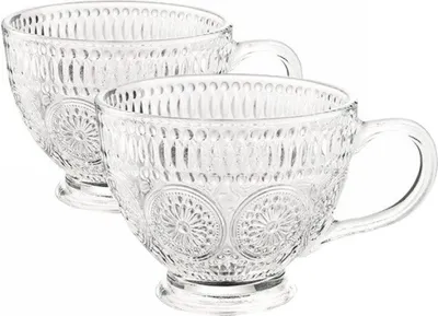 Produktbild von Vintage Kaffeebecher Glas Geprägte Kaffeetassen Glastassen Teetassen