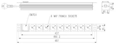 Produktbild von Gembird *Rack power strip PDU 9xFR 1U 16A F