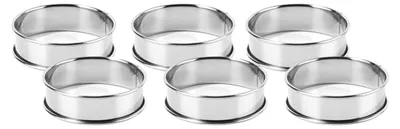 Produktbild von 6 Stück 10CM Tortenring Backringe Kuchenring Crumpets Ringe Rund Edelstahl Silber für Kochen und Backen
