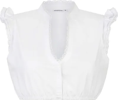 Produktbild von Stockerpoint Dirndlbluse Fleur, weiß, Größe 36, mit V-Ausschnitt und Flügelärmeln