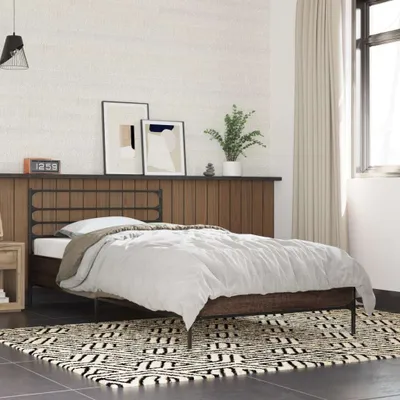 Produktbild von "Rabatt" Bettgestell Komfort - mit Lattenrost - Braun Eichen-Optik 90x200 cm Holzwerkstoff Metall - Klassische Betten CC23214