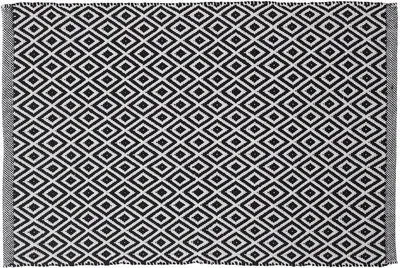 Image de Sealskin Tapis de bain Trellis coton 60x90 cm noir et blanc