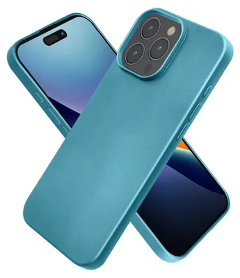 Produktbild von kwmobile Handyhülle für Apple iPhone 16 Pro Max Hülle - Silikon Case metallisch schimmernd - Schutzhülle Cover - Metallic Karibikblau