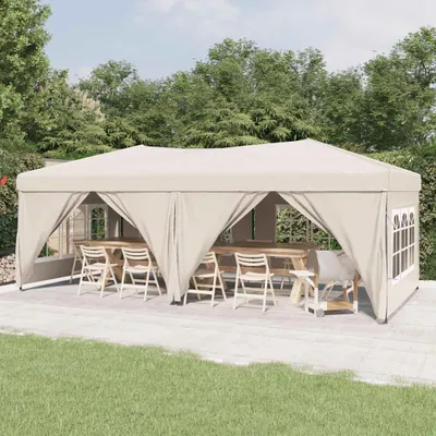 Produktbild von vidaXL Párty stan skládací s bočnicemi Cream 3x6 m