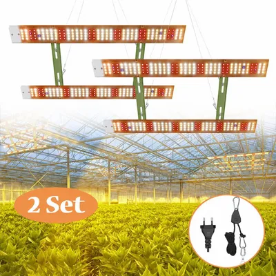Image de 2 lampes LED de 312 LEDs, 40W, à spectre complet, pour la culture de plantes. Lampes de croissance pour plantes d'intérieur et légumes