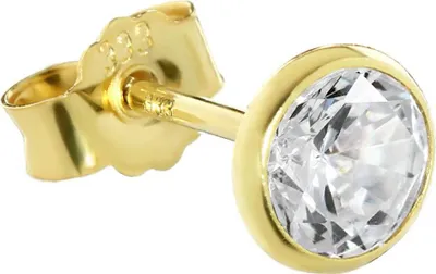 Produktbild von Single Ohrstecker Echt Gold 333er 5,5mm Cubic Zirkonia Damen Herren 0,81g 3753