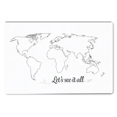 Produktbild von MuchoWow® Schreibtischunterlage Weltkarte - Einfach - Zitat - Kinder - Jungen - Mädchen 60x40 cm - XXL Mauspad - Großes Mauspad