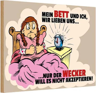 Produktbild von vianmo Holzschild 12x18 cm Mein Bett und Ich wir lieben uns Spruch Zitat
