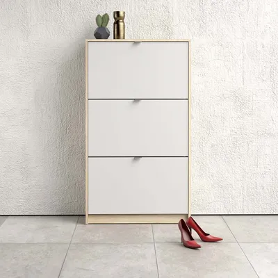 Produktbild von Schuhschrank - Schuhregal Eichebraun 24,05x70,3x123,6h cm