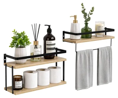 Wandregal-Set, Holz/Metall, 2er-Set, 40 cm, Hängeregale