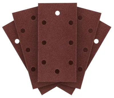 Productafbeelding van Schuurpapier met klittenband, 93 x 185 mm, korrelgrootte P100, 5 stuks, met 8 gaten