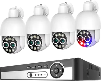 Image de Caméra de surveillance, résolution 8 MP, double objectif, NVR 8 canaux, 4 caméras, Aucune