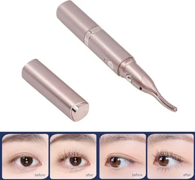 Produktbild von Elektrisch Beheizter Wimpernzange, Wimpernzange mit Kamm, Handgehalten, 2-in-1, Langlebiges Styling, Augenbrauentrimmer, Wimpern-Make-up-Werkzeug für