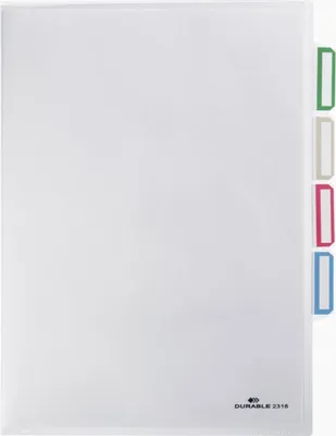 Produktbild von Organisationshüllen A4 3-fach geteilt transparent VE=5x5 Stück