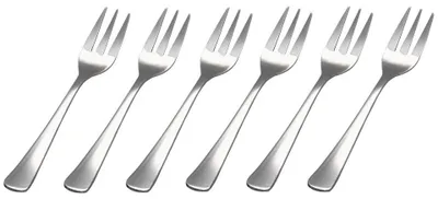 Image de 6 fourchettes à gâteau, en acier inoxydable, 14,5 cm, design intemporel et très populaire