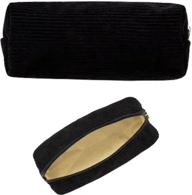 Immagine prodotto di Ibenzoa® Astuccio per penne in tessuto di alta qualità – 19,6 x 6,7 cm, spazio per 30-40 penne, colore nero