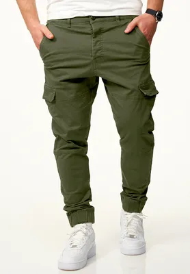 Produktbild von DAILY Baumwolle Herren Cargohose mit elastischen Beinbündchen Herren Jogger-Hose Jeans mit Gummibund & Cargo-Taschen Pants