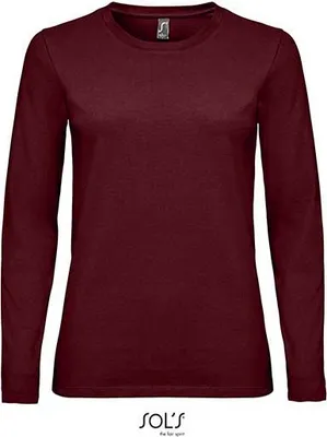 Immagine prodotto di SOLs 02075 | Maglietta donna manica lunga Imperial - Colore: Oxblood - Taglia: XL