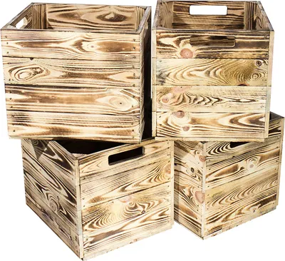 Produktbild von 2x KALLAX KISTE /NEU/ flambierte Kiste mit toller Holzmaserung / 32x37,5x32,5cm / passt in Ikea Kallax