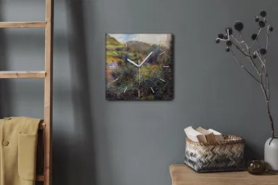 Produktbild von Coloray Hodiny Unikátní 30x30 cm  Tiché hodiny Pro obývací pokoj a kuchyň Nástěnné hodiny Plátno Bílé ručičky hodin - Walddorfské domy
