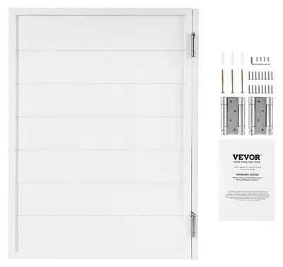 Produktbild von VEVOR Schwingende Café-Türen, Bogenoberteil Innensalon-Türen 81,3 x 106,7 cm, Doppelaktion aus Kiefernholz, mit Scharnieren & Zubehör, einfach zu installieren, für Flur Küche Bar Pub Eingang, Holzfarbe, Quadrat, Einzelne Tür