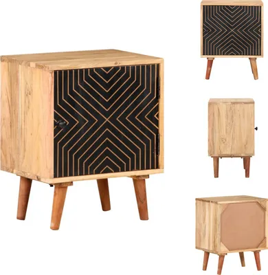 Image de vidaXL Table de nuit 40x30x50 cm Acacia massif - Tables de nuit