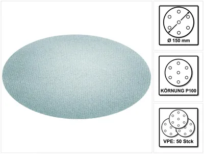 Productafbeelding van Festool schuurpapierSTF D150 P100 GR NET/50 150 mm / 50 st. ( 203304 )