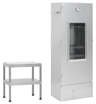 Zdjęcie produktu dla VidaXL 3187615, Oven smoker, Srebrny, Stal galwanizowana, Szkło, Szkło, Płatki drewna, 445 mm