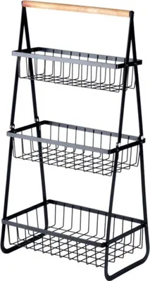 Produktbild von Obstkorb Metall schwarz 3-stöckig