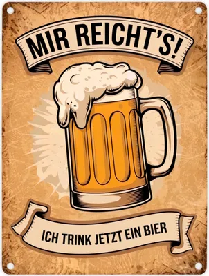 Produktbild von Bierkrug mit Schaumkrone Metallschild in 15x20 cm - Ich trink jetzt ein Bier
