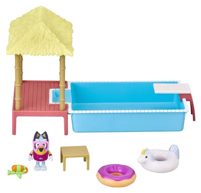 Produktbild von Bluey-Spielset mit Schwimmbad und Bluey-Figur