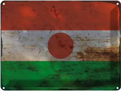Produktbild von vianmo Blechschild 30x40 cm Niger Flagge Fahne Wappen
