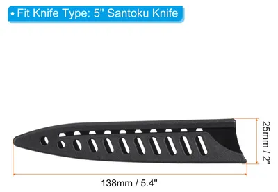 Produktbild von 2 Stš¹ck 138x25mm Messerschutzhš¹lle fš¹r 127mm/5" Kš¹chenmesser, Universal Messerscheide aus PP Kunststoff Klingenschutz Messerhš¹lle fš¹r Kš¹chen Haushalt Hotel Esszimmer, Schwarz