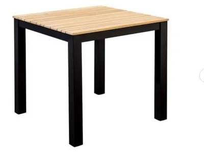 Productafbeelding van Arashi dining tafel 76x76cm aluminium black teak Yoi