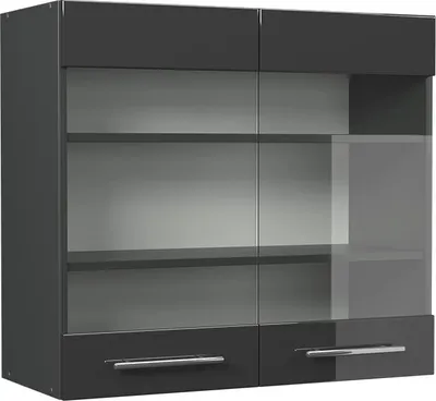 Produktbild von Küchenglasschrank Vicco Fame-Line Anthrazit Hochglanz 80 cm, Model 56708