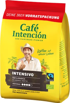 Produktbild von Café Intención Intensivo Kaffeepads Mega-Sparpaket, 6x36 Stück
