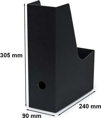Zdjęcie produktu dla Karbowany pojemnik na dokumenty A4 szer.9cm czarny
