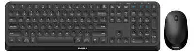 Produktbild von Philips 4000 series SPT6407B/31, Volle Größe (100%), Kabellos, RF Wireless + Bluetooth, QWERTY, Schwarz, Maus enthalten