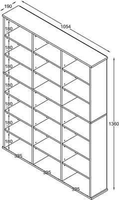 Produktbild von Standregal Bücherregal Regal Megosa M