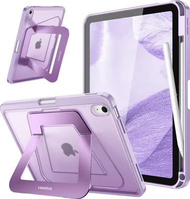 Produktbild von Fintie Ständer-Hülle für iPad (A16) 11. Generation 2025, iPad 10. Generation 10,9 Zoll 2022 – Robuste, stoßfeste Rückschalenhülle mit Ständer und Stifthalter, Lila