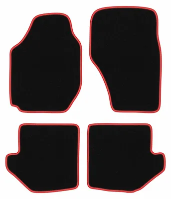 Productafbeelding van Velours automatten voor Toyota RAV4 I 1994-2000 (SUV) – 4-delig, zwart/rood, op maat – Wielganizator CARLUX
