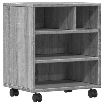 Obrázek produktu pro vidaXL Stojan na tiskárnu s kolečky Grey Sonoma 41x32x48 cm